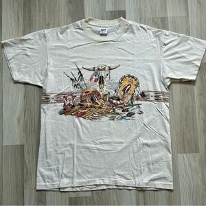 Vtg 90s Western Native American San Segal T-shirt Men’s XL.